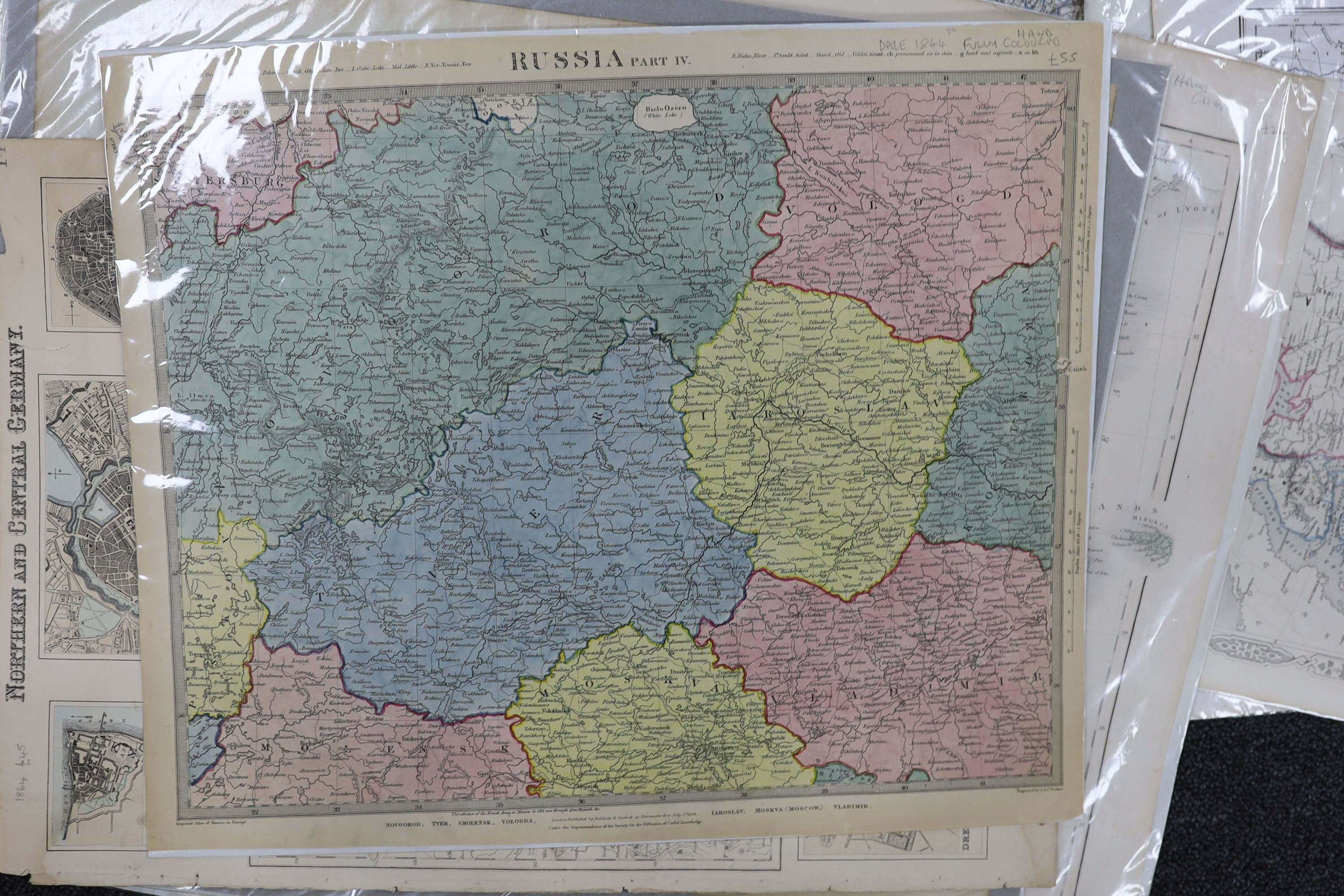 A porfolio of 18th and 19th century European maps